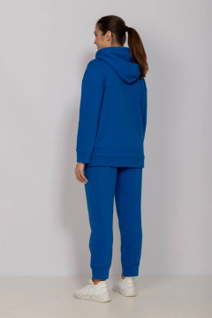 Демисезонный джемпер с капюшоном и подрезами Mislana 816 синий - фото 4