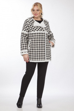 Демисезонная куртка из клетчатой ткани с меховой отделкой Matini 2.1342 клетка - фото 5