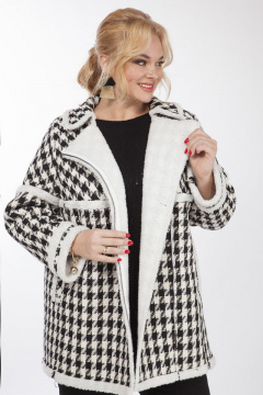 Демисезонная куртка из клетчатой ткани с меховой отделкой Matini 2.1342 клетка - фото 2