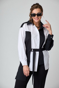 Многоцветная демисезонная рубашка из смесового хлопка ALEZA 1097 - фото 1