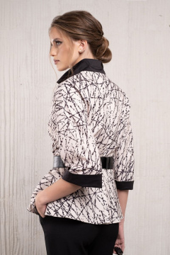 Блуза с баской из вискозы и трикотажа с коротким рукавом Avanti С-121-3 - фото 4