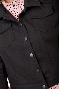 Джинсовый жакет прямого силуэта с карманами и металлическими пуговицами Anelli 717 джинс_лакрица - фото 4