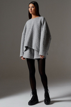 Джемпер оверсайз из трикотажа с геометрическим узором ANNETE A612 - фото 1