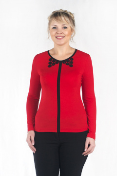 Блуза из вискозы и трикотажа свободного силуэта для ежедневного стиля Zlata 1941 - фото 1