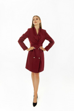 Платье пиджачного стиля с поясом для делового образа AURA otd 3144 марсала - фото 5