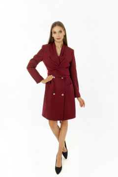 Платье пиджачного стиля с поясом для делового образа AURA otd 3144 марсала - фото 3
