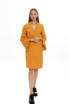 Деловое и повседневное платье с хлопком для комфортного стиля AURA otd 3095 горчица - фото 3
