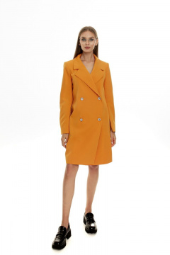 Деловое и повседневное платье с хлопком для комфортного стиля AURA otd 3095 горчица - фото 1