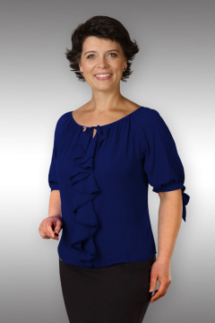 Летняя блуза из вискозы в стиле на каждый день Таир-Гранд 62214 т.синий - фото 1