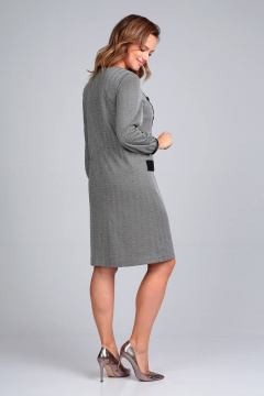 Платье из трикотажа с декоративными вставками из эко-кожи Liona Style 851 - фото 3