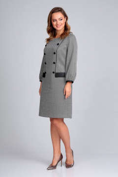 Платье из трикотажа с декоративными вставками из эко-кожи Liona Style 851 - фото 2