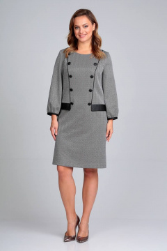 Платье из трикотажа с декоративными вставками из эко-кожи Liona Style 851 - фото 1