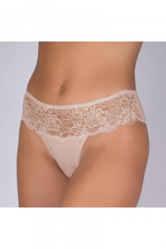 Трусы из хлопкового трикотажа с кружевной отделкой Verally 1040-3 серебристый пион - фото 3