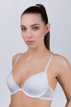 Бюстгальтер белый кружевной с эффектом пуш-ап Verally 209-8 белый - фото 4