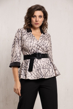 Блуза с баской из вискозы и трикотажа с коротким рукавом Avanti С-121-3 - фото 1