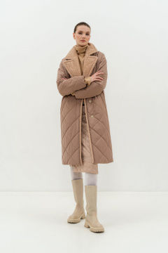Пальто из плащёвой ткани, бежевое Elema 5-12194-1-170 бежевый - фото 1