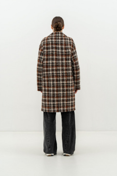 Пальто на каждый день из пальтовой ткани и шерсти Elema 6-12323-1-164 клетка - фото 5