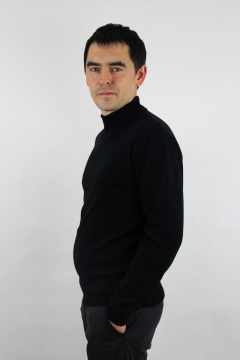 Демисезонный вязаный свитер зауженный с двойным воротником Полесье С3012-15 5С1749-Д43 170,176 черный - фото 3