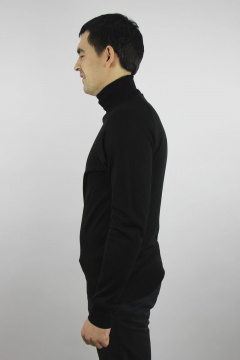 Черный мужской свитер трикотаж с круглым вырезом Полесье С3070-17 7С1581-Д43 170,176 черный - фото 3