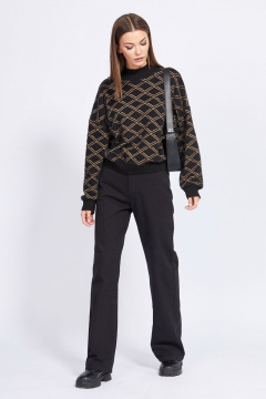 Брюки зауженные из джинса с накладными карманами EOLA 2233 черный - фото 2