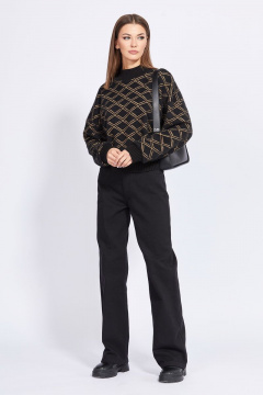 Брюки зауженные из джинса с накладными карманами EOLA 2233 черный - фото 1