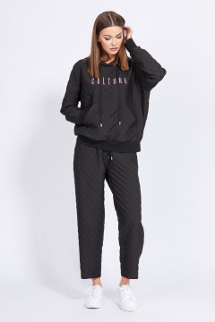 Брюки аллигаторные из костюмно-плательной ткани EOLA 2301 черный - фото 2