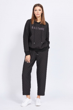 Брюки аллигаторные из костюмно-плательной ткани EOLA 2301 черный - фото 1