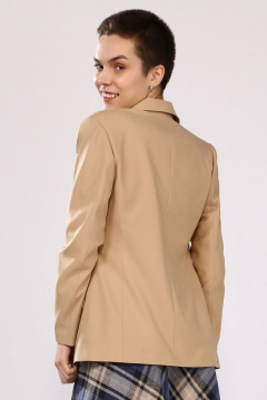 Бежевый жакет полуприталенный с лацканами и карманами Angelina & Сo 780 - фото 2