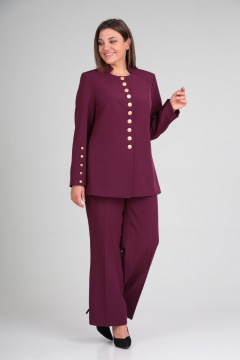 Демисезонный костюм 2-ка из тянущейся костюмной ткани Mubliz 003/1 слива - фото 3