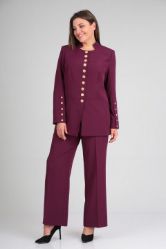 Демисезонный костюм 2-ка из тянущейся костюмной ткани Mubliz 003/1 слива - фото 1