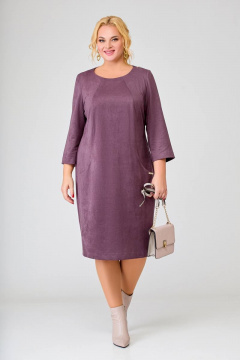 Трикотажное платье с карманами Swallow 633 слива - фото 3
