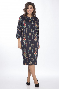 Платье прямого силуэта из трикотажа с рельефами и карманами Matini 3.1659 - фото 1