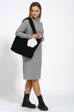 Платье, сумка Alani Collection 1807 серый - фото 2