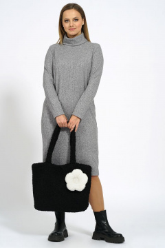 Платье, сумка Alani Collection 1807 серый - фото 1