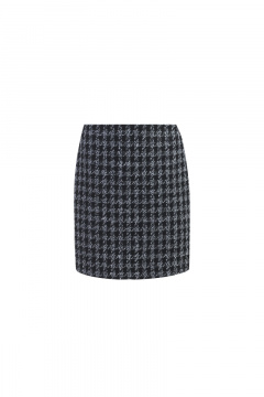 Юбка деловой стиль из текстиля Elema 4К-12641-1-164 принт_чёрный - фото 1