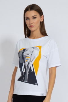 Футболка круглогодичная свободный крой из хлопкового трикотажа Kivviwear 4026.90 - фото 1