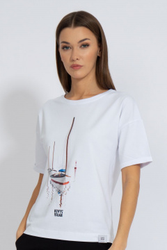 Футболка круглогодичная свободный крой из хлопкового трикотажа Kivviwear 4026.91 - фото 1