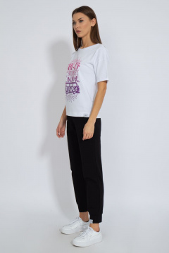 Классическая белая футболка из хлопка с принтом Kivviwear 4026.92 - фото 5