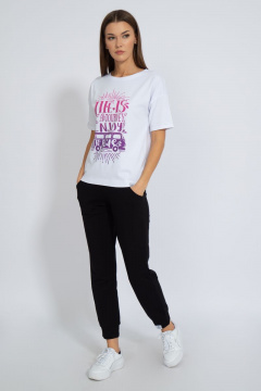 Классическая белая футболка из хлопка с принтом Kivviwear 4026.92 - фото 3