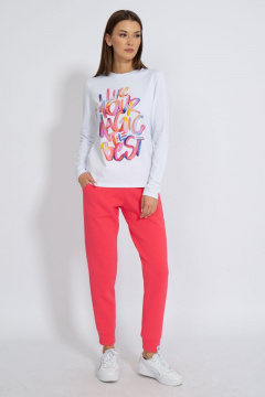 Белый классический лонгслив из трикотажа хлопка Kivviwear 4061.20 - фото 5