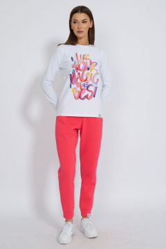 Белый классический лонгслив из трикотажа хлопка Kivviwear 4061.20 - фото 3