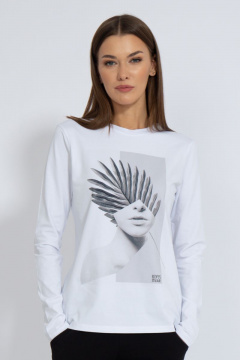 Лонгслив классический хлопковый для повседневной носки Kivviwear 4061.26 - фото 1