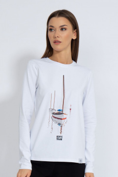 Лонгслив хлопковый с принтом для демисезона Kivviwear 4061.27 - фото 1