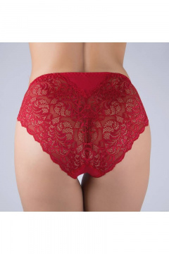 Трусы кружево и трикотаж из эластичного хлопка Verally 138-6 красный - фото 3