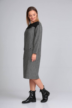 Платье прямого силуэта из текстиля с кокеткой TVIN 7604 - фото 5