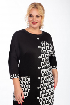 Платье асимметричное из трикотажа с карманом и пуговицами Grace for you 1032 - фото 4