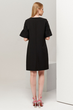 Мини платье с вышивкой черное нарядное демисезонное Панда 109380w черный - фото 2