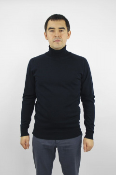 Мужской демисезонный синий свитер с регланом и воротником-отложкой Полесье С3070-17 7С1581-Д43 182,188 м.синий - фото 1