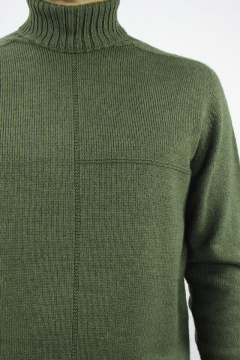 Демисезонный свитер вязаный реглан-пагон зелёный Полесье С3141-22 2С8742-Д43 170,176 зеленый_залив - фото 3