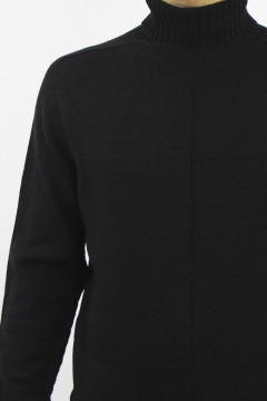 Демисезонный свитер вязаный реглан-пагон чёрный Полесье С3141-22 2С8742-Д43 182,188 глубокий_черный - фото 3